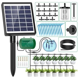 AnseTo Smart Solar Irrigation Kit - 15m Hose,Auto Watering for Holidays & Garden Plants