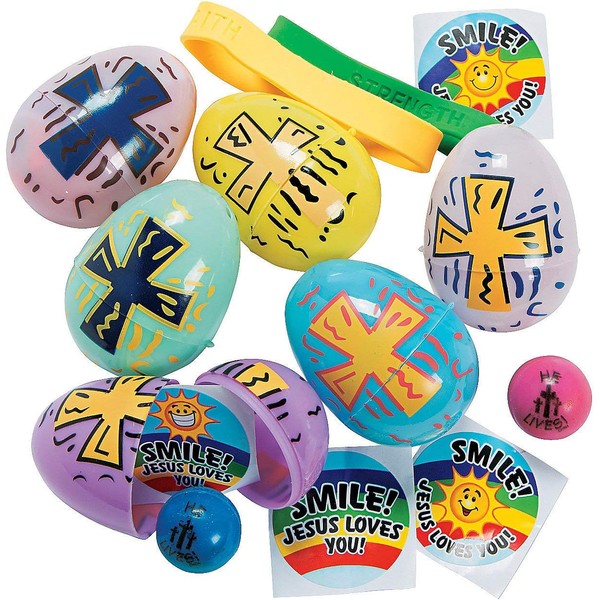 Fun Express Religious Toy Filled Easter Eggs (24 Eggs with