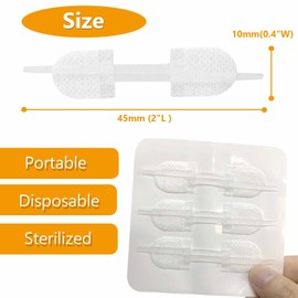 Emergency Wound Care Closures Band Aid, Zip Repair Without Stitches Sutures Adhesive Bandages for First Aid, White,3 Pcs (45*10mm)