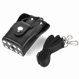 Leather Case Holder for Walkie Talkie, Two Way Radio Hard Leather Case Carrying Holder Holster with Lanyar for GP328plus/GP338plug/GP344/GP388 Walkie Talkie