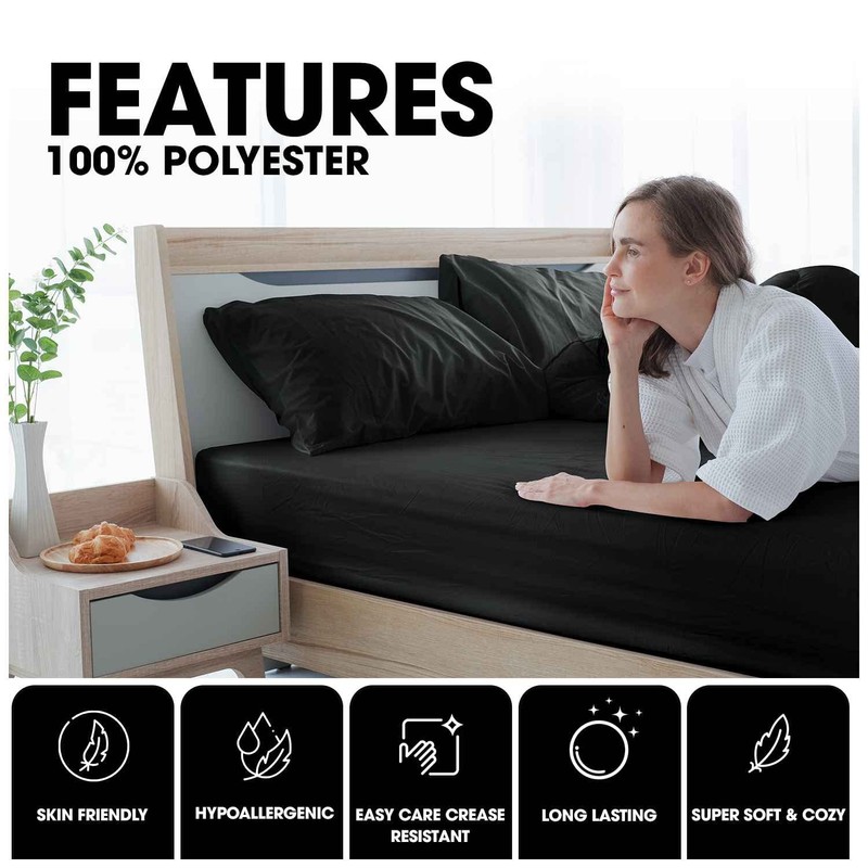 Microfiber Pillow Cases 2 Pack | Easy Care Plain Dyed