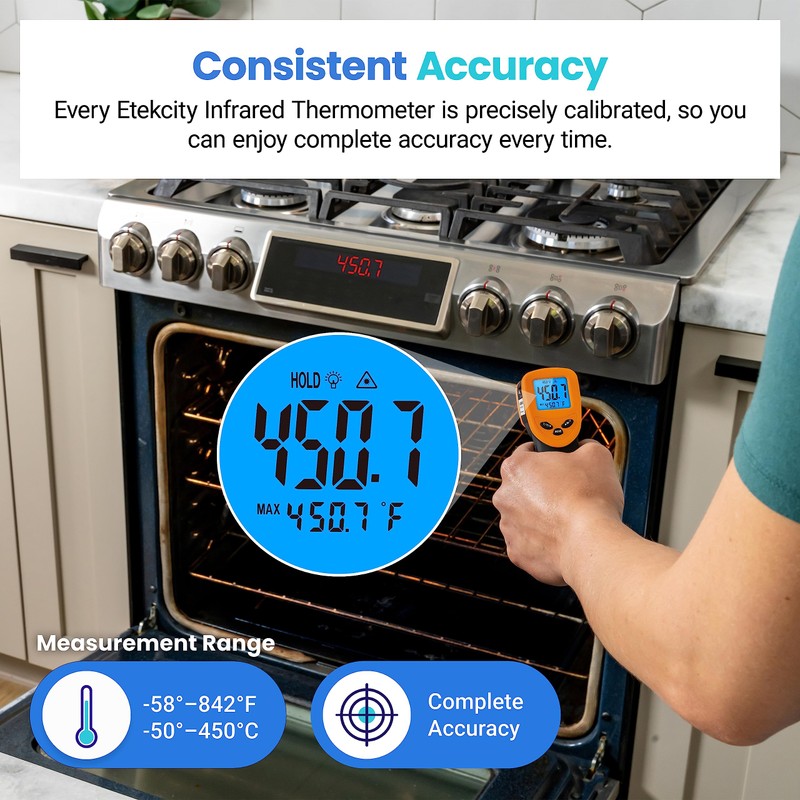 Etekcity Infrared Thermometer Laser Temperature Gun 774, Meat Food Candy