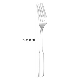 Chenshuo Silver Salad Forks, Mirror Polish Stainless Steel Forks Flatware Forks, New Kitchen Essentials Dinner Forks Cutlery Set, 7.95 Inches, 4 Piece