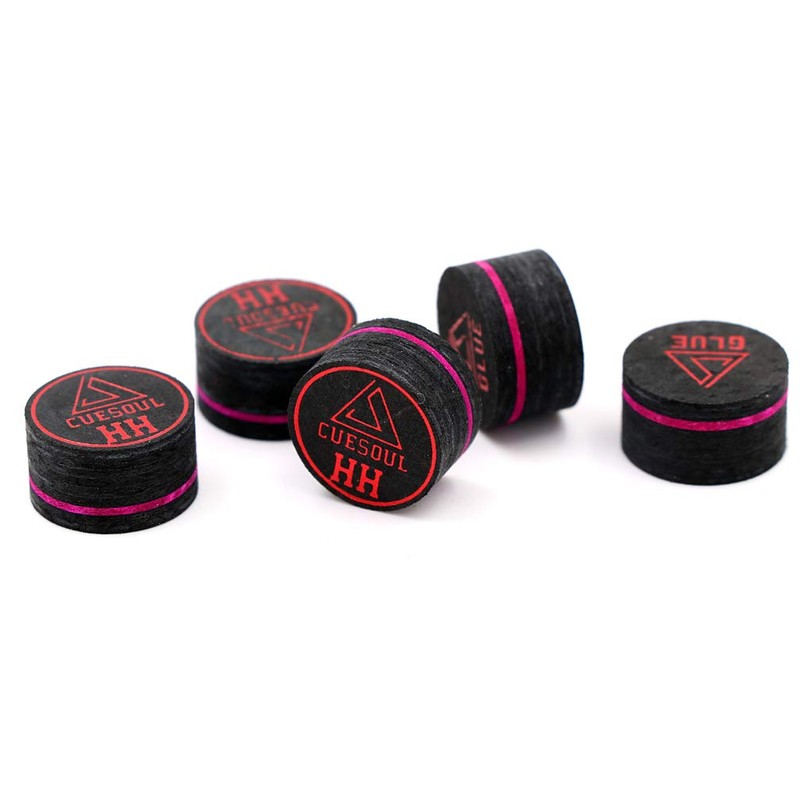 CUESOUL 5pcs Pigskin 14mm 10 Layer Cue Tips Billiard Pool