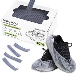 100Pcs(50 Pairs) Non-Woven Shoe Covers Disposable for Indoors, Breathable | Durable | Boot Covers Non Slip, Fits Up to Size 13 US Men (Gray)