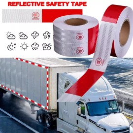 Frentaly Reflective Tape CONSPICUITY Trailer Safety Warning Sign Auto Truck Red White NEW - 3X 50Ft. Roll