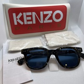 KENZO Paris Boke Flower Geometric Sunglasses 48 - 21 - 150 Havana Blue MSRP $300