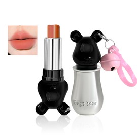 Qin Derdom Lipstick, Matte Lipstick, Smooth Texture, Cute, Long Lasting, Bear Pattern, Carabiner Included, Nail Pattern, Can be Used as a Keychain