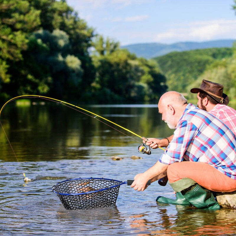 Fishing Net Soft Silicone Fish Landing Net Aluminium Alloy Pole