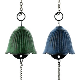 YYBD 2 Pack Wind Chimes Metal Iron Wind Chime Outdoor Japanese Hanging Bell Chimes Retro Temple Bells Sound of Wind Bell for Good Blessing Home Garden Patio Hanging Decoration