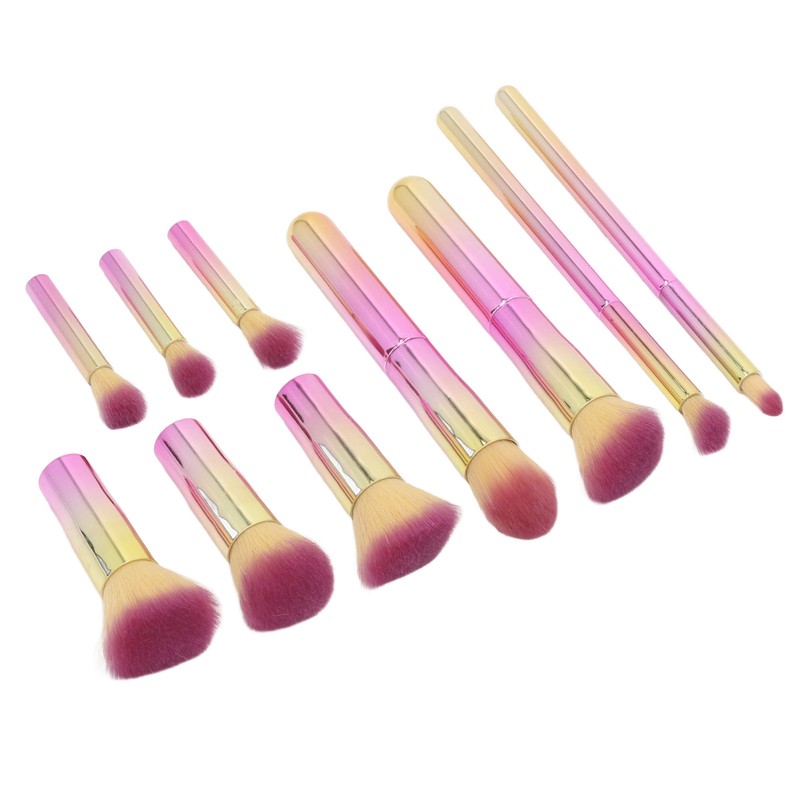 10PCS Travel Makeup Brushes Detachable Handle Powder Brush Set for