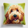 DIY Latch Hook Pillow Kit Colorful Cute Golden Doodle Dog