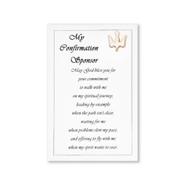 Confirmation Sponsor Gifts - Holy Spirit Dove Cross Pin with Touching Sentiment - Confirmation Decorations Scratch Off Will You be My Confirmation Sponsor Card - Confirmation Gifts for Teenage Girls/Boys