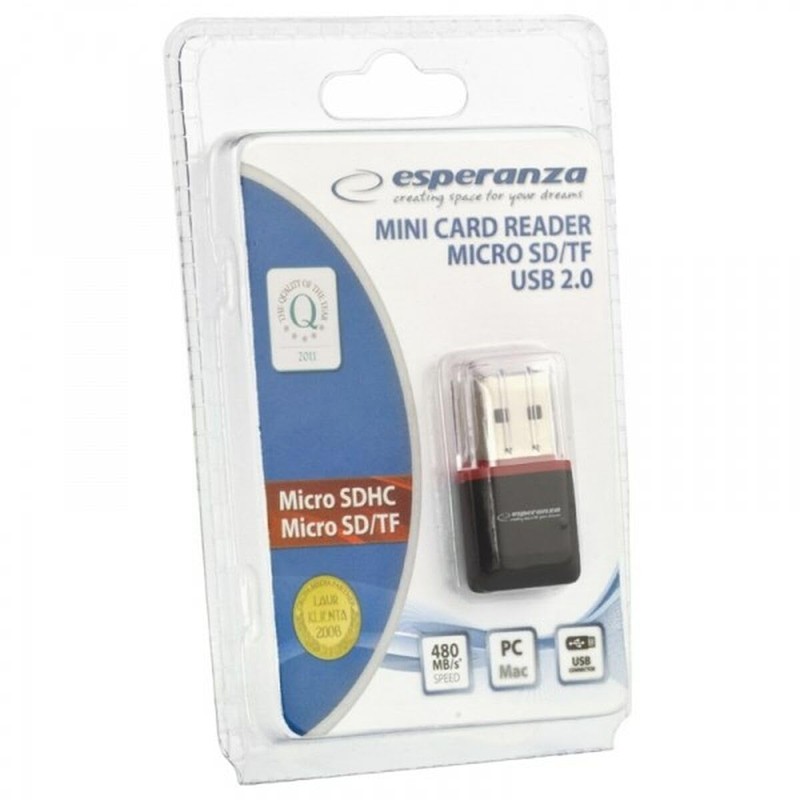 EA134K - 5901299902837 ESPERANZA MicroSD Card Reader EA134K | Black|