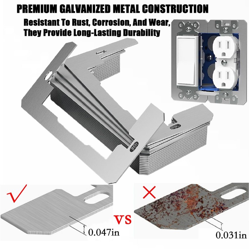 22 Pcs Wall Plate Spacer, Metal Outlet Spacers, Wall Plate