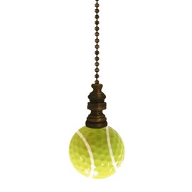 Tennis Ball Ceiling Fan Pull, 2.25"h with 12" Antiqued Brass Chain