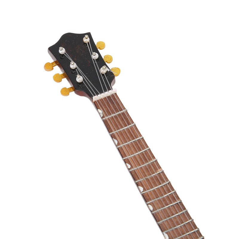 Red and Gold Miniature Electric Guitar Replica with Stand and