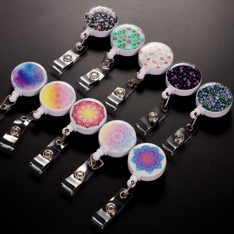 Daisy Marble Puppy 15 Pack Retractable Id Badge Clip Holder