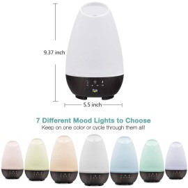 HealthSmart Large 500mL Essential Oil Diffuser with Colorful Mood Light and Timer