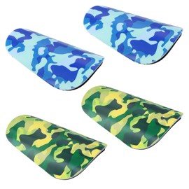 Luxvara 2 Pairs of Football Shin Pads, Shin Pads for Football Children, Shin Pads Small Children, Lightweight Breathable Shin Pads for Training Games (Green, Blue)