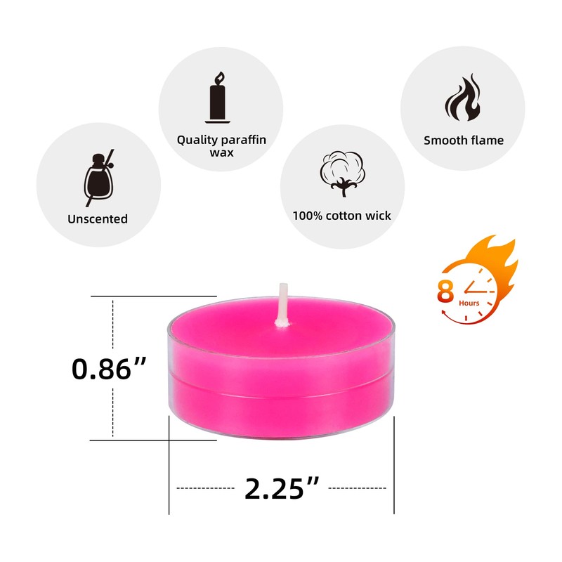 Zest Candle 12-Piece Tealight Candles, Mega Oversized Hot Pink s