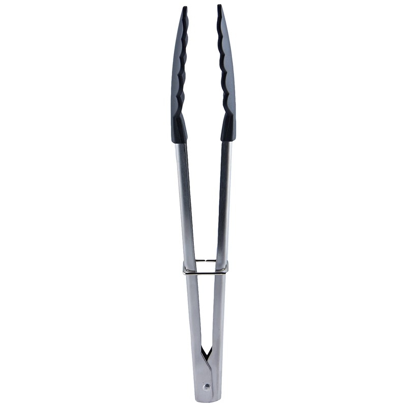 Cuisena Stainless Steel Tongs, Black and Silver 98662