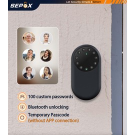 SEPOX Smart Key Lockbox, Outdoor Wall Mounted Key Safe with Bluetooth & App Control – Weatherproof Aluminum Alloy, Anti-Peep Keypad, Tamper-Proof Design, Removable Shackle for Home,Guest Access