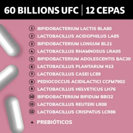 Probiticos Mujer 60 Billion  Prebiticos (prebiotic)  Inulina de Agave 12 Cepas Beyond Vitamins - Probiticos femeninos - Probiticos Vaginales Flora -  