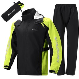 Oumurs Motorcycle Rain Suit For Men & Women Waterproof Motorcycle Rain Gear Fishing Riding Golf Working Bike Hunting Camping Rain Coat, Lightweight Nylon Reflective Rain Jacket Rain Pants