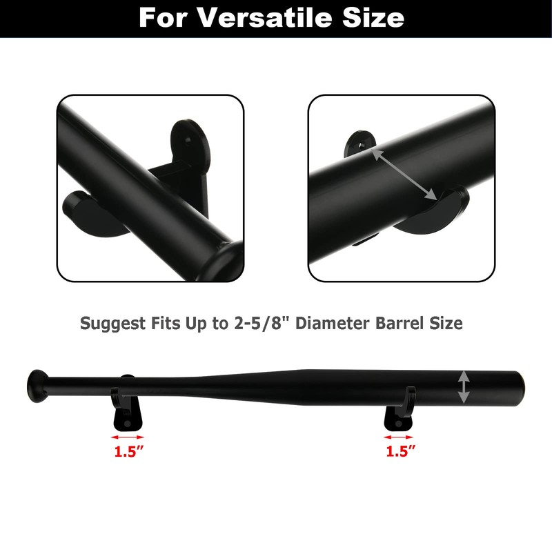 Cosmos 1 Set Acrylic Baseball Bat Wall Mount Holder Stand