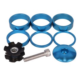 YANRUHFL 1 1/8 Inch Headset Spacer with Stem Top Cap,Headset Star Nut (Blue)