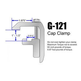 GCi STRONGER BY DESIGN G-121 Utility Cargo Rail System Mounting Clamps for Caps and Shells on Toyota Tundra '07 & Newer, Tacoma '05 & Newer and Jeep Gladiator (.0812 inch, 4 pk G-121)