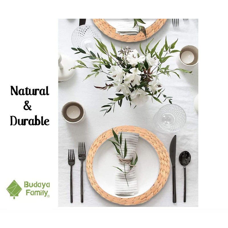 XXL Round Braided Seagrass Placemats Set of 4