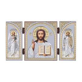 NKlaus - Jesus Christ - Icon Triptych Christian - Wooden Travel Altar Iconography 16875