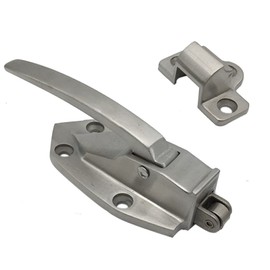 HISELUR Stainless Steel Freezer Door Flush Mounted Walk in Latchs Handle Strike Latchs Spring Loaded Walk in Freezer Cooler Door Handle Grip Freezer Parts