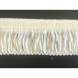 Unbranded WHITE 2 INCH LOOPED CHAINETTE FRINGE TRIM WITH DOUBLE TAPE TOP 9 YARDS