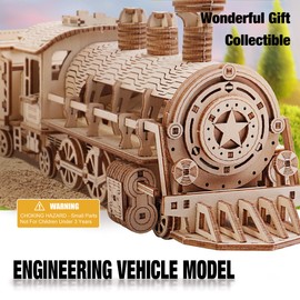 KWASVLYA 3D Wooden Puzzles, Model Train Sets for Adults and Teens, Educational Brain Teaser Assembly Model, Gifts for Christmas/Birthday（Luxury Steam Train）