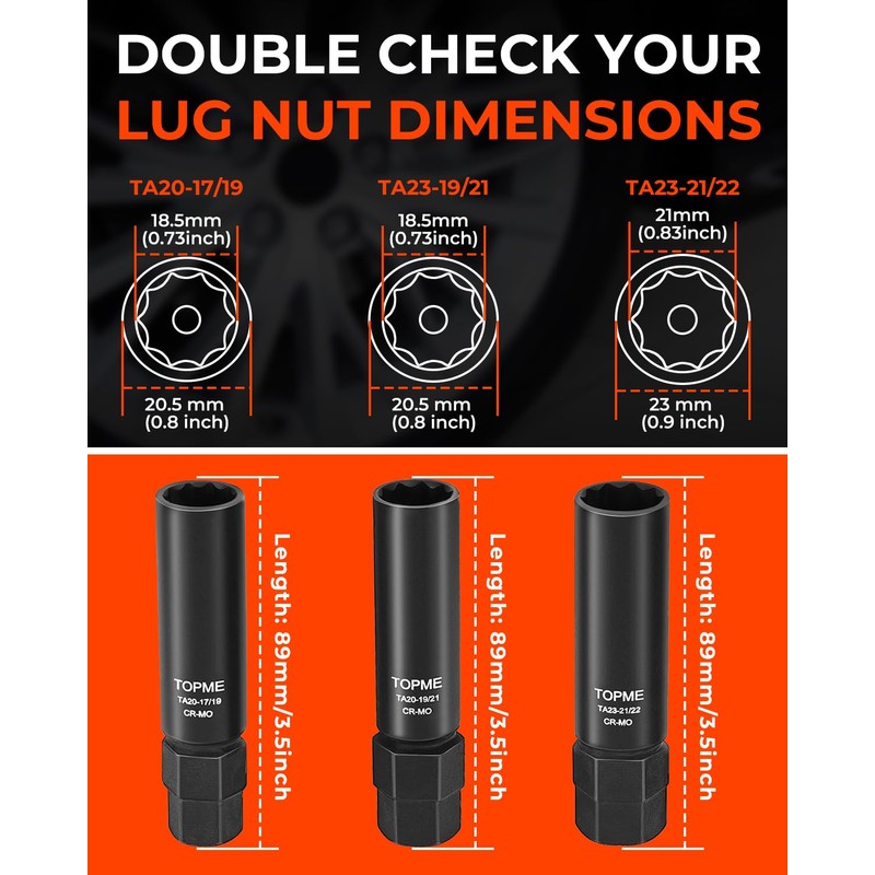 10 Spline Lug Nut Socket, Compatible with Bimecc 10 Spline