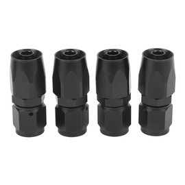 AN6 Straight Swivel Hose End Fitting for Fuel Oil Line 4pcs Universal Aluminum AN6 0 Degree Straight Swivel Hose End Fitting Adapter Black