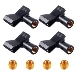 FUNNTY Mic Clips for Stands,4 Pack Universal Adjustable Wireless Microphone Clip Holder with 4 Adapters, Microphone Clip Anti Drop ABS Wearable with 5/8in Male to 3/8in Female Screw
