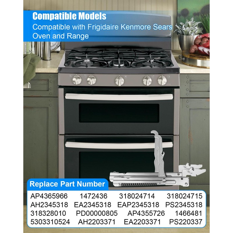 Upgrade Oven Door Hinge Compatible with Frigidaire Kenmore and Sears