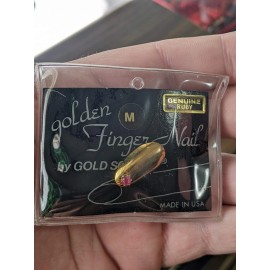 GOLD SOURCE VINTAGE GOLD SOURCE 1980S GOLD FINGER NAIL MEDIUM GENUINE RUBY PRESS ON NAIL