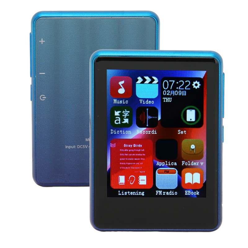 MP3 Player Bluetooth 5.0 Support FM Radio 2.4inch Full Touch