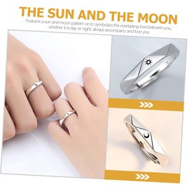 BESPORTBLE 1 Pair Couple Sun and Moon Rings Rings for Couples Matching Engagement Jewelry Stylish Wedding Bands for Him and Her for Special Moments
