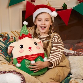 CozyWorld Christmas Stuffed Animals Elf Dog Puppy Soft Plush PillowSquishy Pillows Gifts for Toddler Kids Girls Birthday Party Decrations, 12''