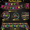 Pack of 123 Glow Neon Party Supplies Glow Party Tableware