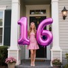 40 Inch Large 16 Balloon Numbers Rose Purple Big Foil