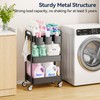 YASONIC 3 Tier Rolling Cart - Metal Utility Cart with
