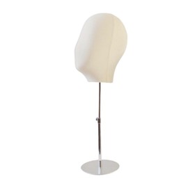 LUMINOUS FASHION Elegant Mannequin Head Hat Display Rack Wig Holder Stand with Adjustable Chrome Base 9001(Chrome)