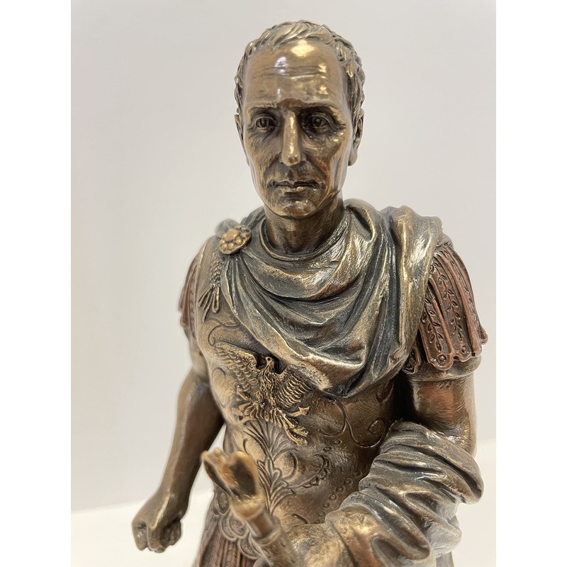 Gaius Julius Caesar in Roman Military Uniform Statue Bronze Finish